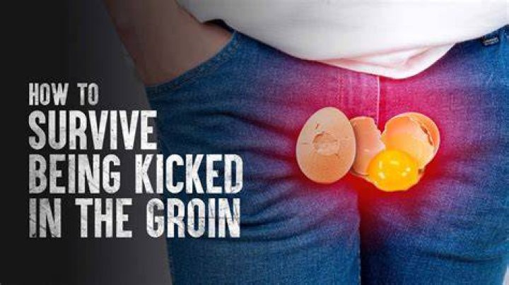 What is a groin kick in self-defense?