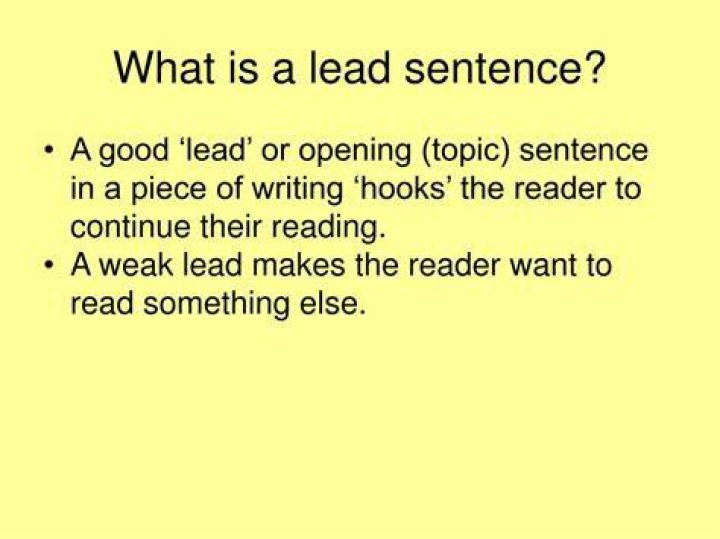 What is a lead out Sentence?