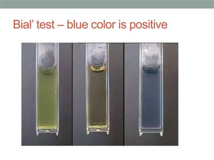 What is a positive Bial's test?