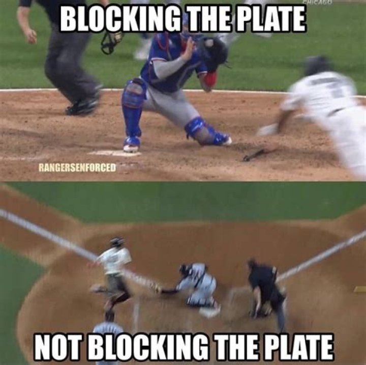 What is considered blocking the plate?