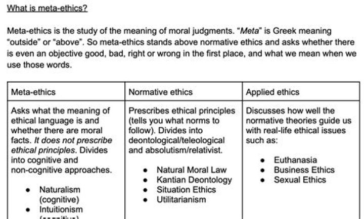 What is meant by applied ethics and metaethics?
