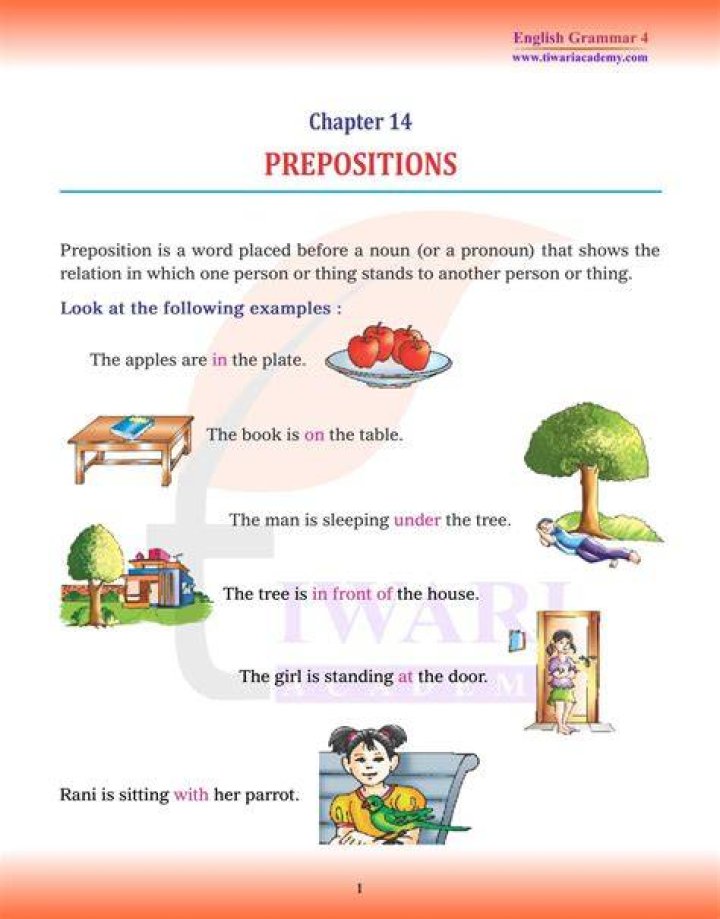 What is preposition class 11?