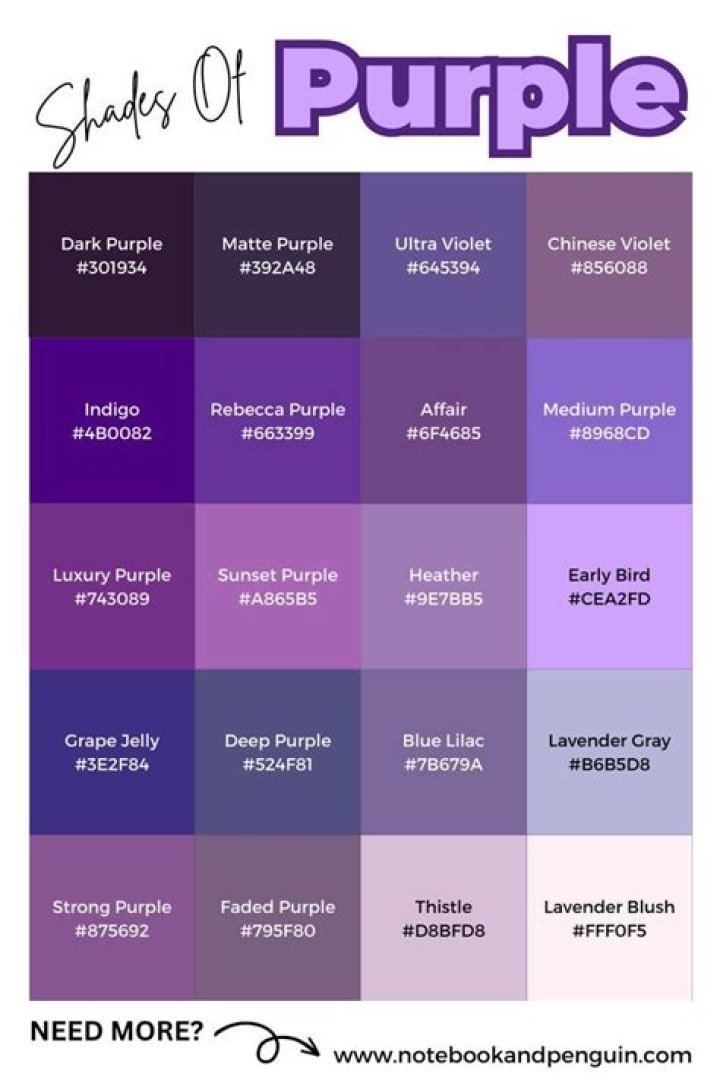 What is the color code of purple?