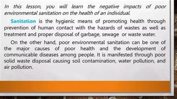 What is the effect of poor environmental sanitation to your health?