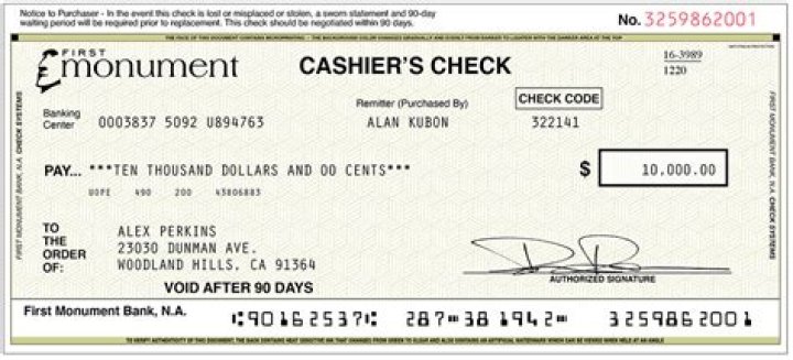 What is the maximum amount for cashier's check?
