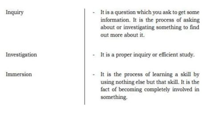 What is the meaning of inquiry investigation and immersion?