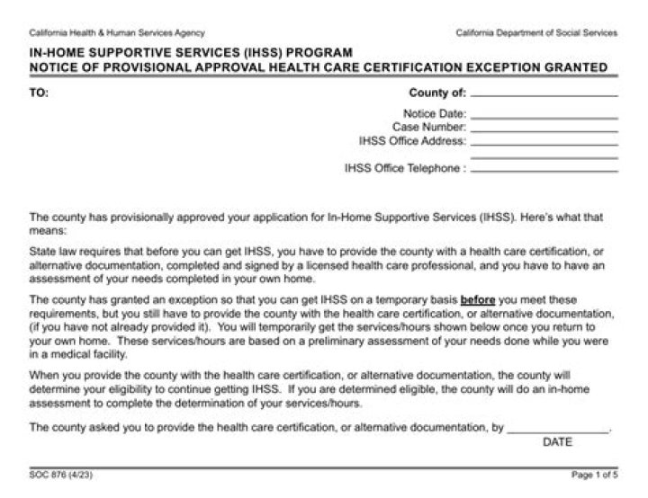 What is the process for IHSS in California?