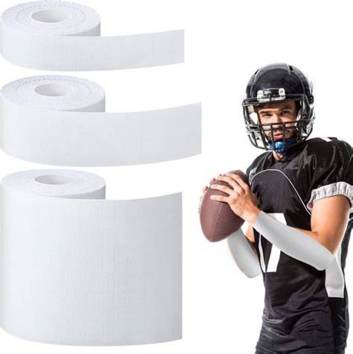 What is white tape on football players arms?