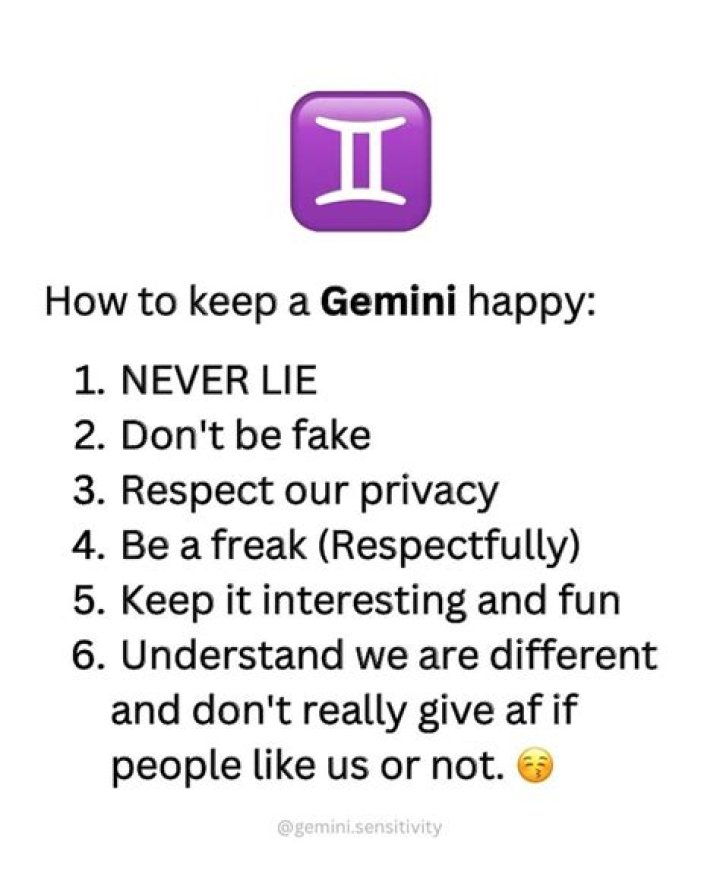 What makes a Gemini happy?