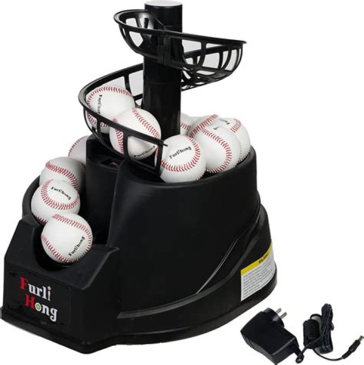 What pitching machine uses real baseballs?