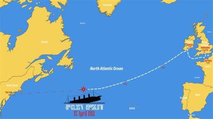 What ship was anchored nine miles away from where the Titanic sank?