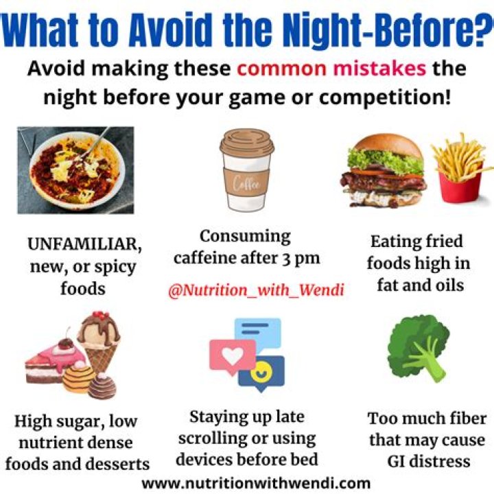 What should I eat the night before a golf tournament?
