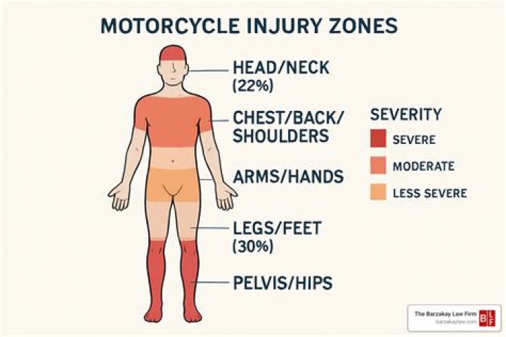 What type of motorcycle injury occurs most often?