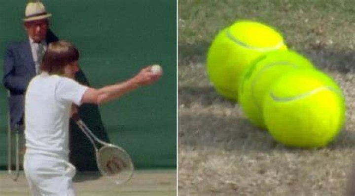 When did tennis balls change from white to green?