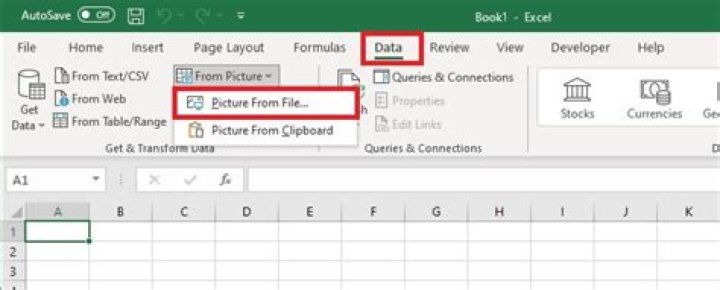Which one can be used to insert data into Excel?