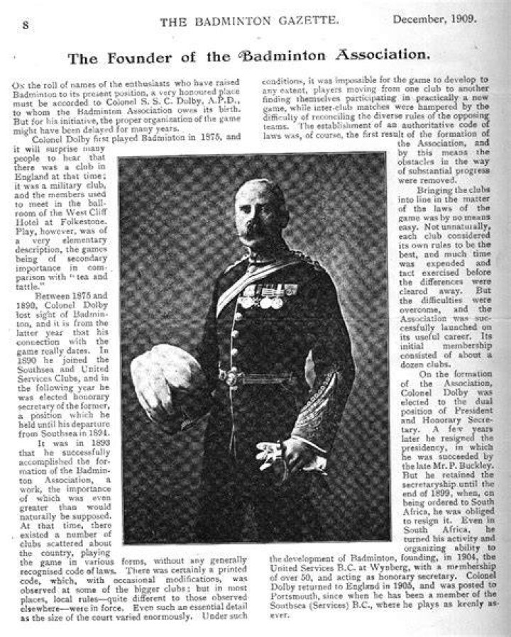 Who invented badminton game?