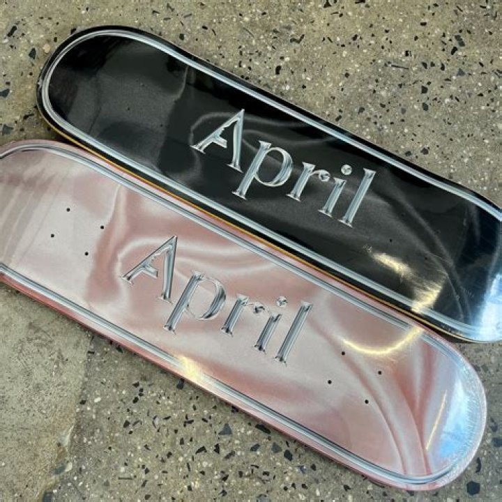 Who manufactures April skateboards?