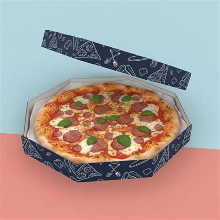 Who owns the circular pizza box?