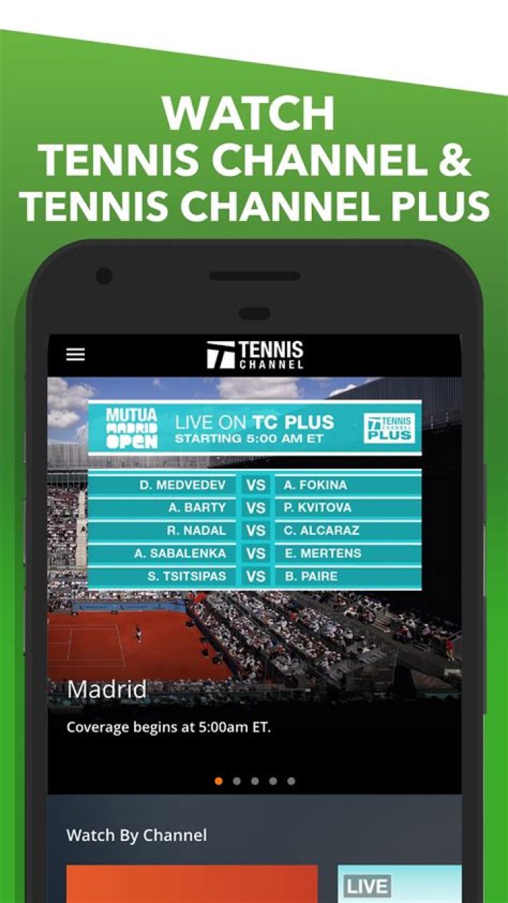 Who streams The Tennis Channel?