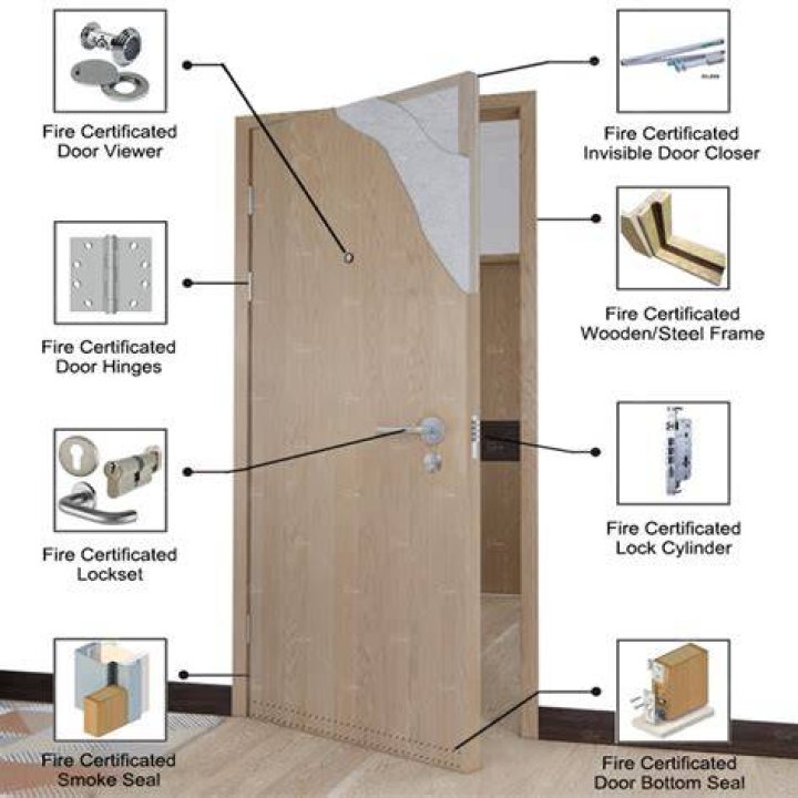 Why do some fire doors have a wire glass window?