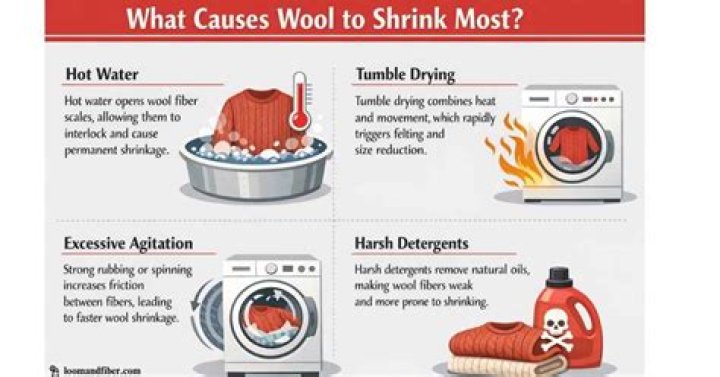 Why does wool shrink in hot water?