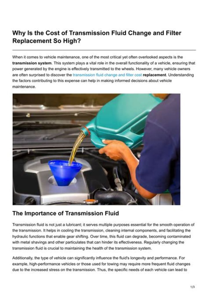Why is transmission fluid so expensive?