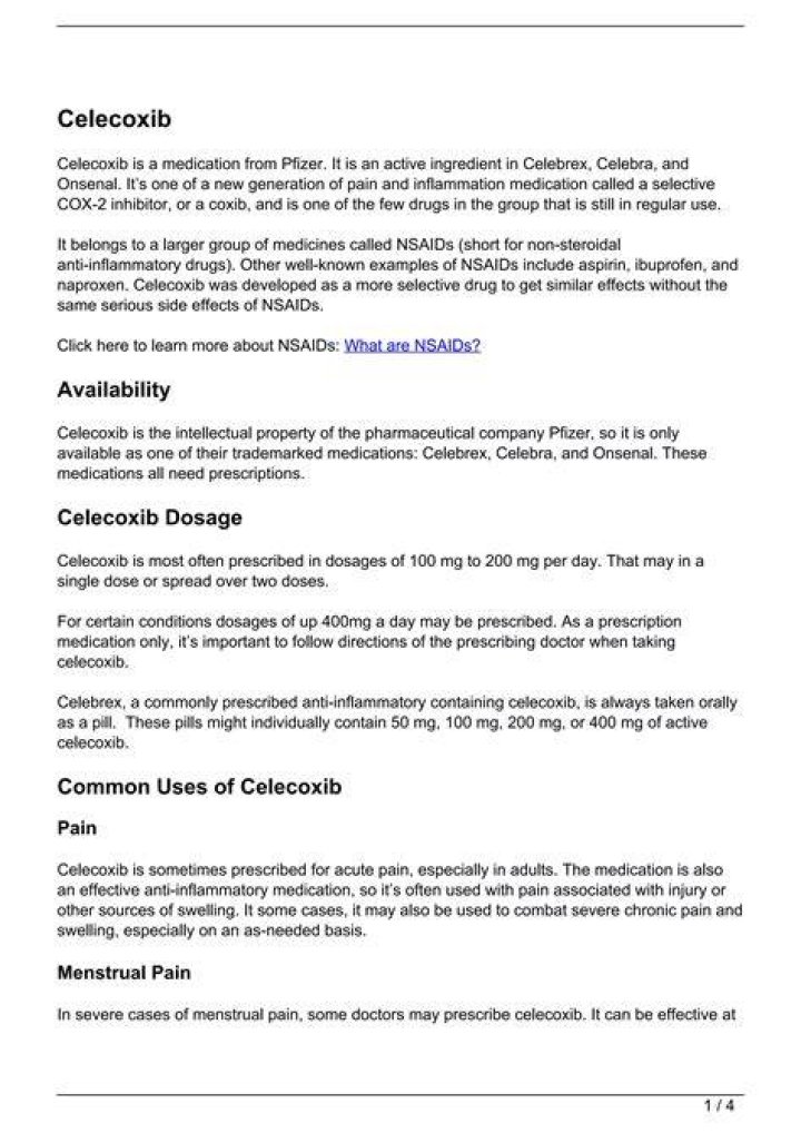 Why was Celebrex discontinued?